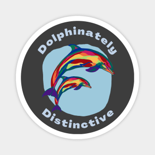 Dolphinately Distinctive Rainbow Dolphins Magnet